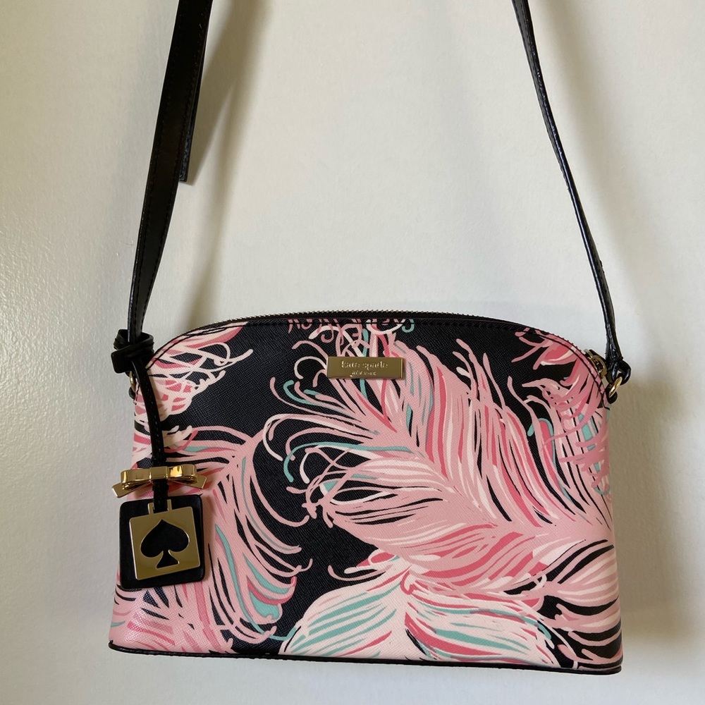 Kate Spade ♠️ pink and black floral handbag